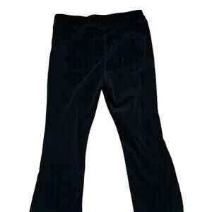 Free People In My Feeling Pants Size Large Black Velvet Cropped Flare Stretch